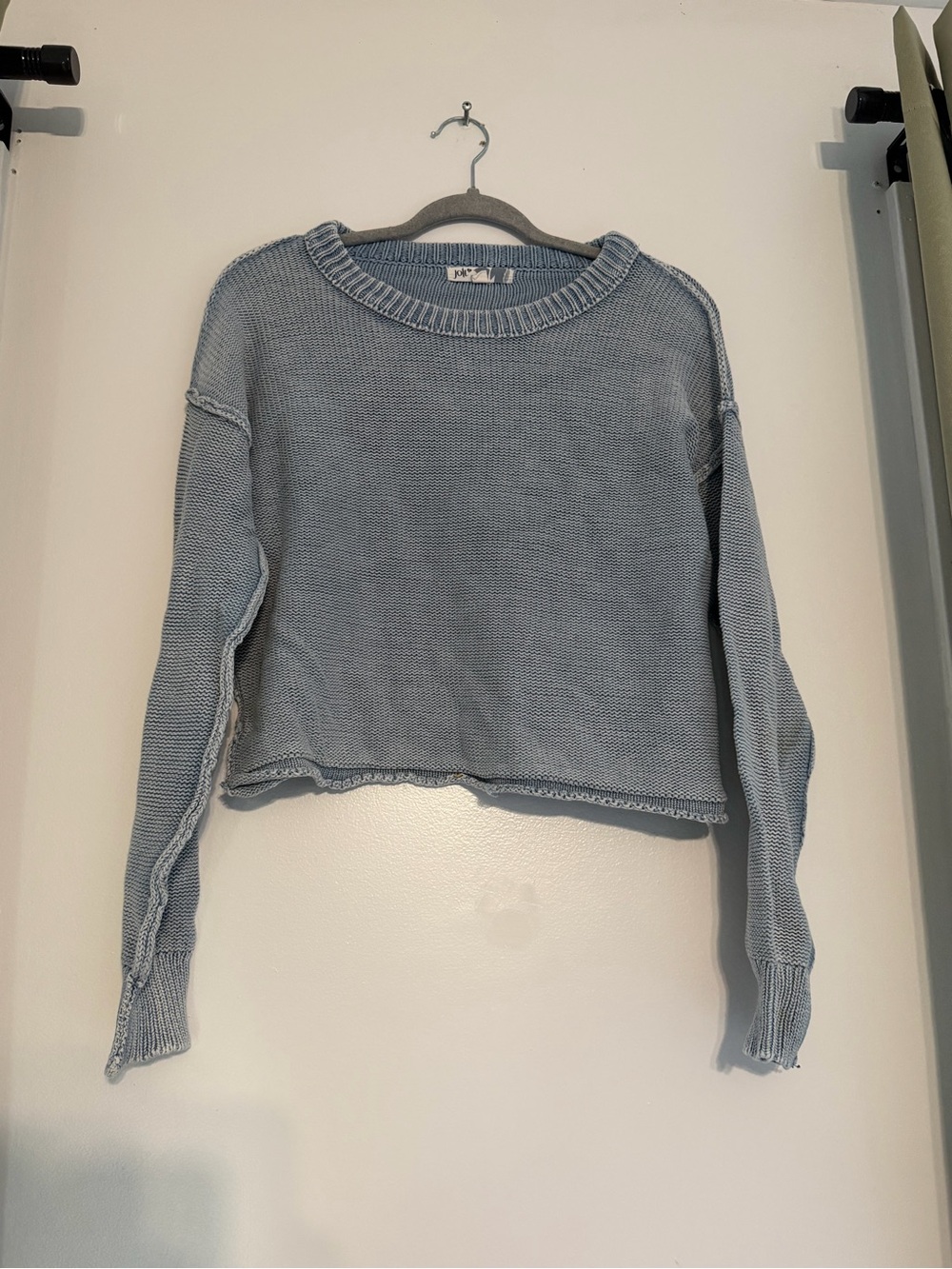 Jolt Blue Wash Drop Shoulder Sweater – Size XS